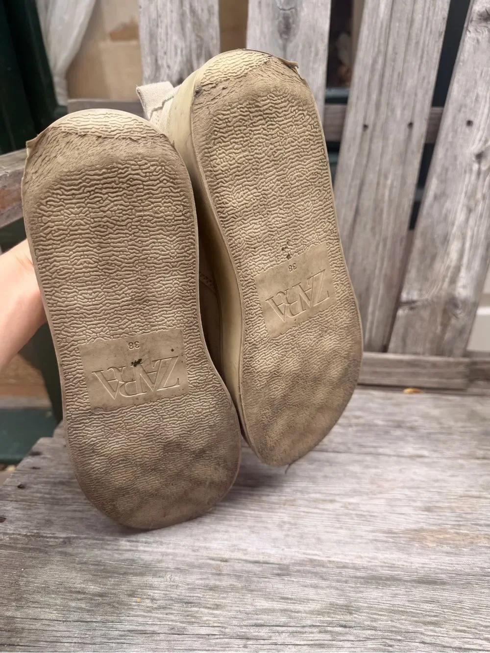 Zara Cream Platform Sneakers size 38